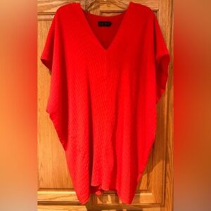 Hatch Maternity Textured Crepe V-Neck Slouch Dress Red One‎ Size Petite